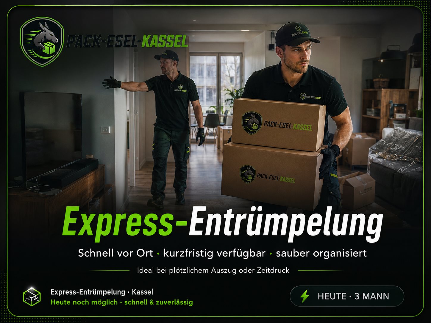 Express-Entrümpelung Kassel · schnell vor Ort, kurzfristig verfügbar, sauber organisiert