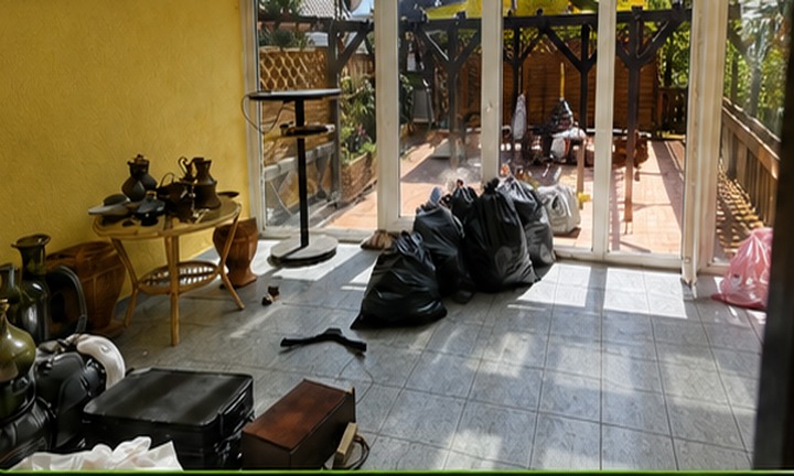 Vorher · Wintergarten mit Müll